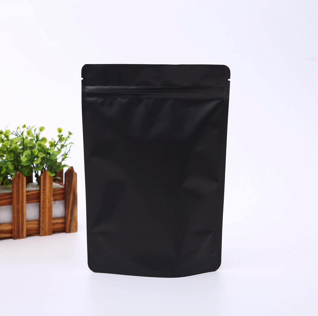 PREMIUM BLACK MYLAR STAND-UP ZIPLOCK POUCHES