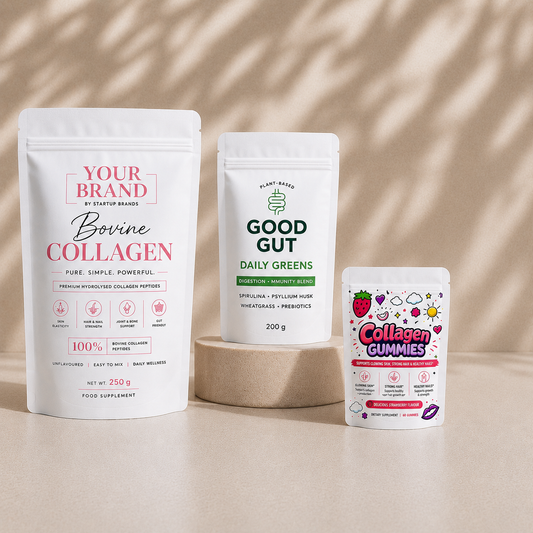 Customised White Kraft Pouch — Colour ink Printing