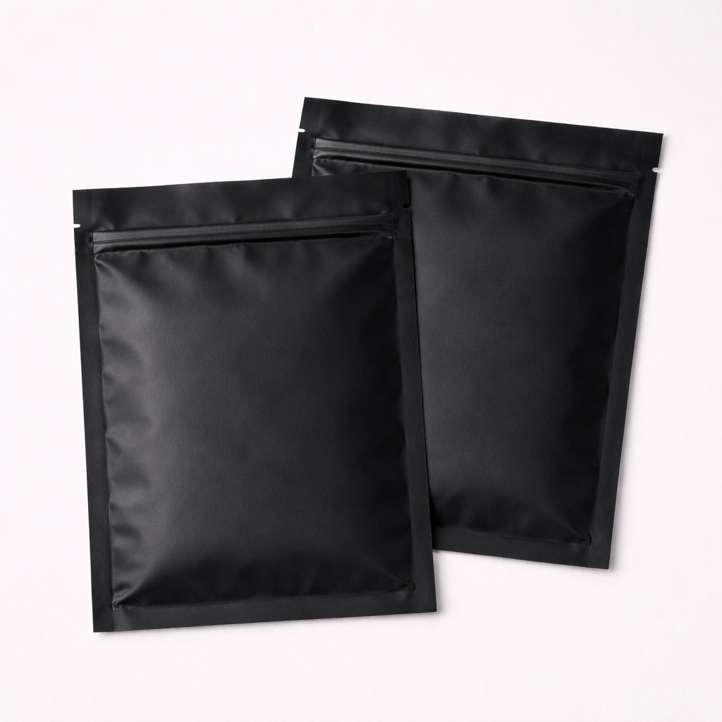 PREMIUM BLACK SAMPLE ZIPLOCK POUCHES