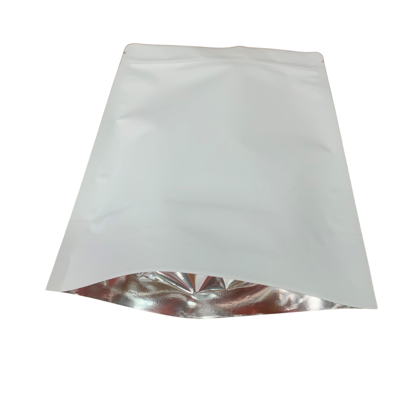 PREMIUM WHITE MYLAR STAND-UP ZIPLOCK POUCHES