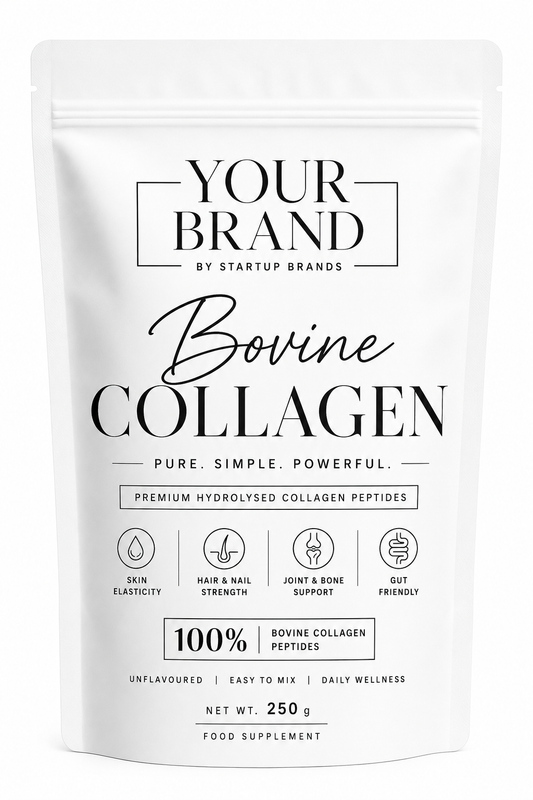 Customised White Kraft Pouch — Black ink only Printing