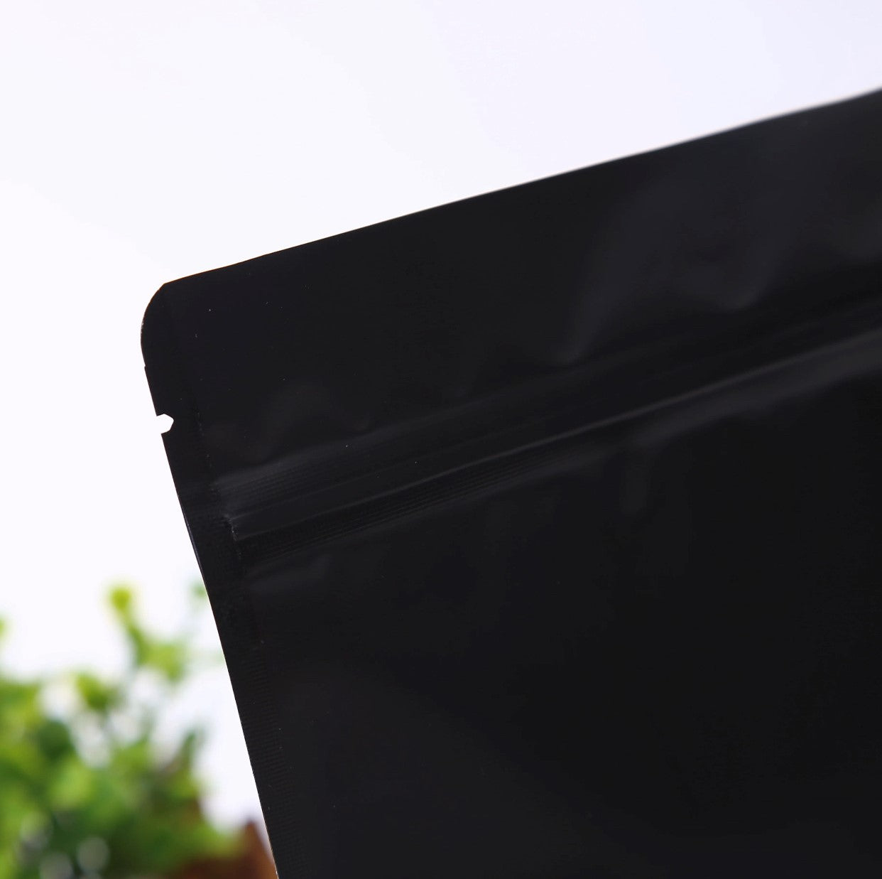 PREMIUM BLACK MYLAR STAND-UP ZIPLOCK POUCHES