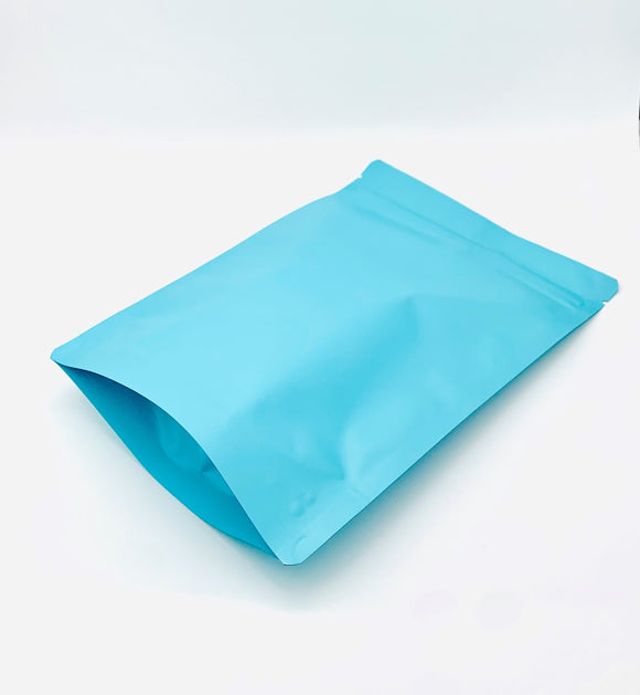 BLUE STAND-UP ZIPLOCK POUCH: SETS OF 10