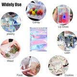 SMALL HOLOGRAPHIC ZIPLOCK POUCH CLEAR FRONT