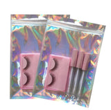 SMALL HOLOGRAPHIC ZIPLOCK POUCH CLEAR FRONT