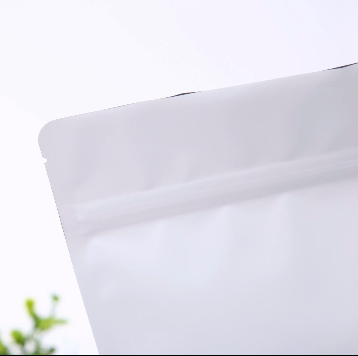 PREMIUM WHITE MYLAR STAND-UP ZIPLOCK POUCHES