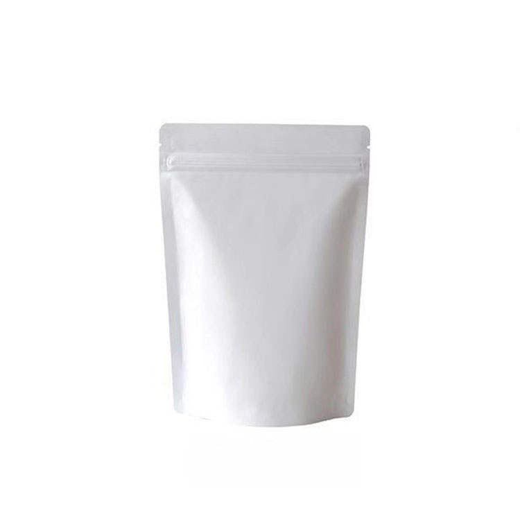 PREMIUM WHITE MYLAR STAND-UP ZIPLOCK POUCHES